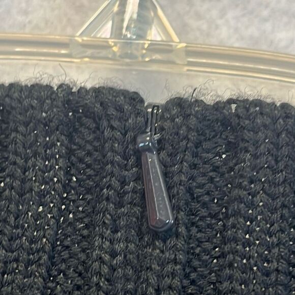 Vintage TALBOTS Stretch Sweater Top Women's Size 10 Black Faux Suede Wool Blend - Picture 13 of 13